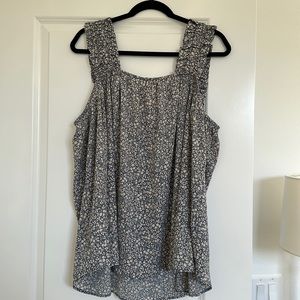 Blue Floral Blouse, Jodifl, Size L